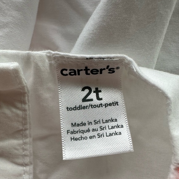 Carter’s  2T Girls White Embroidered Sleeveless Summer Dress - Picture 4 of 5